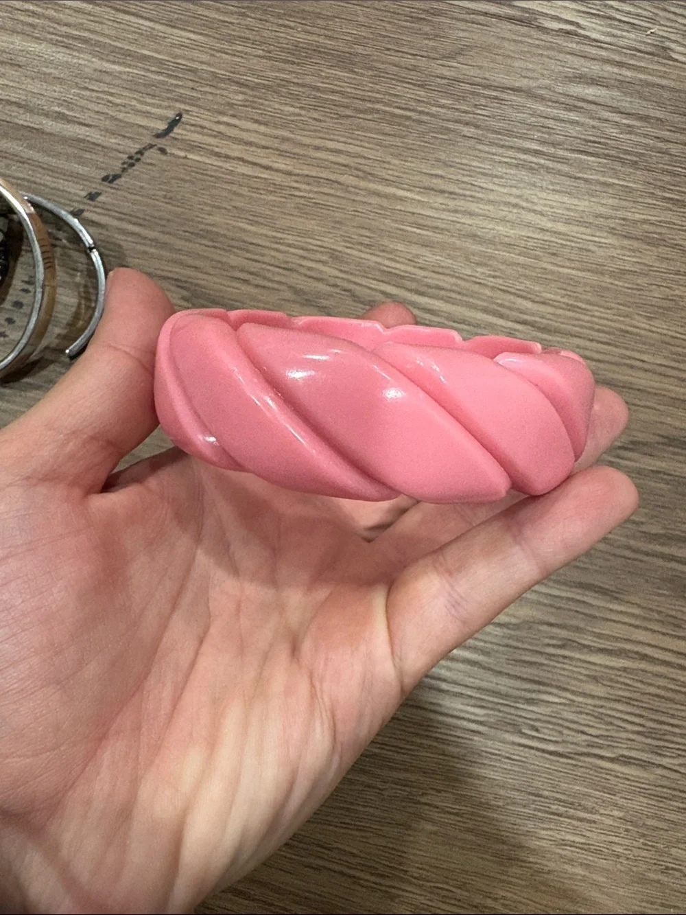 Vintage pink lucite bracelet